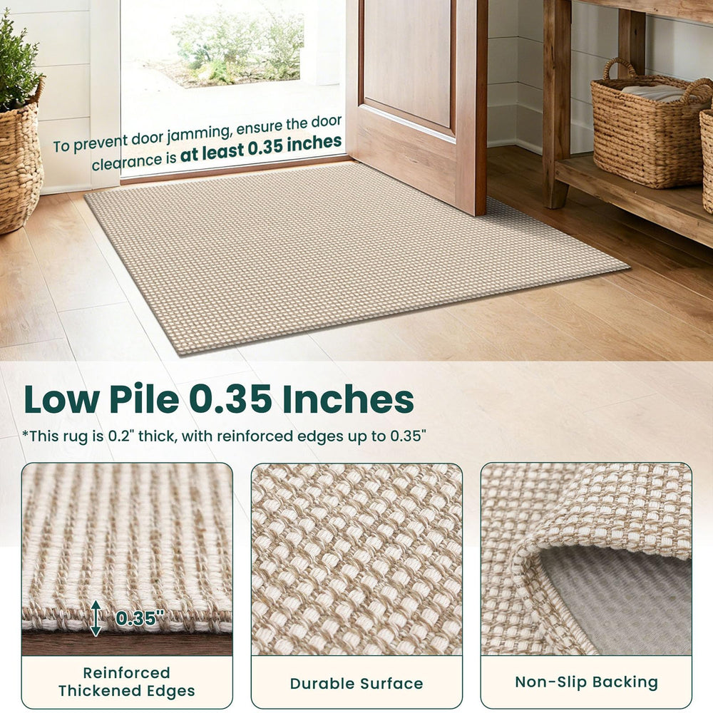 KOZYFLY tapis installé sous porte montrant ajustement taille et gain d'espace