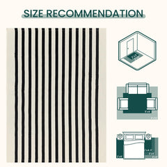 KOZYFLY rayures noir et beige nettes pour intégration facile au décor