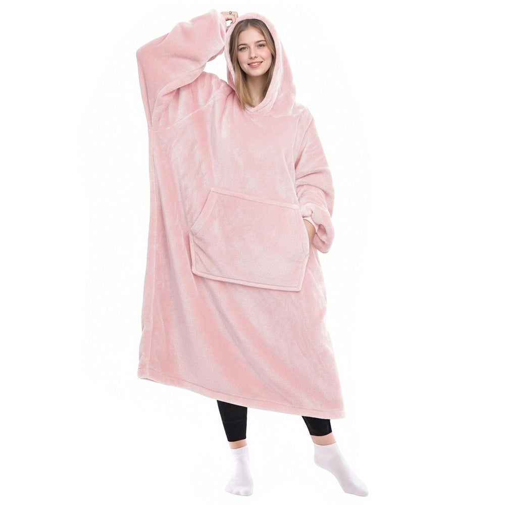KPBLIS sweat-plaid rose vu de face montrant coupe oversize et confort