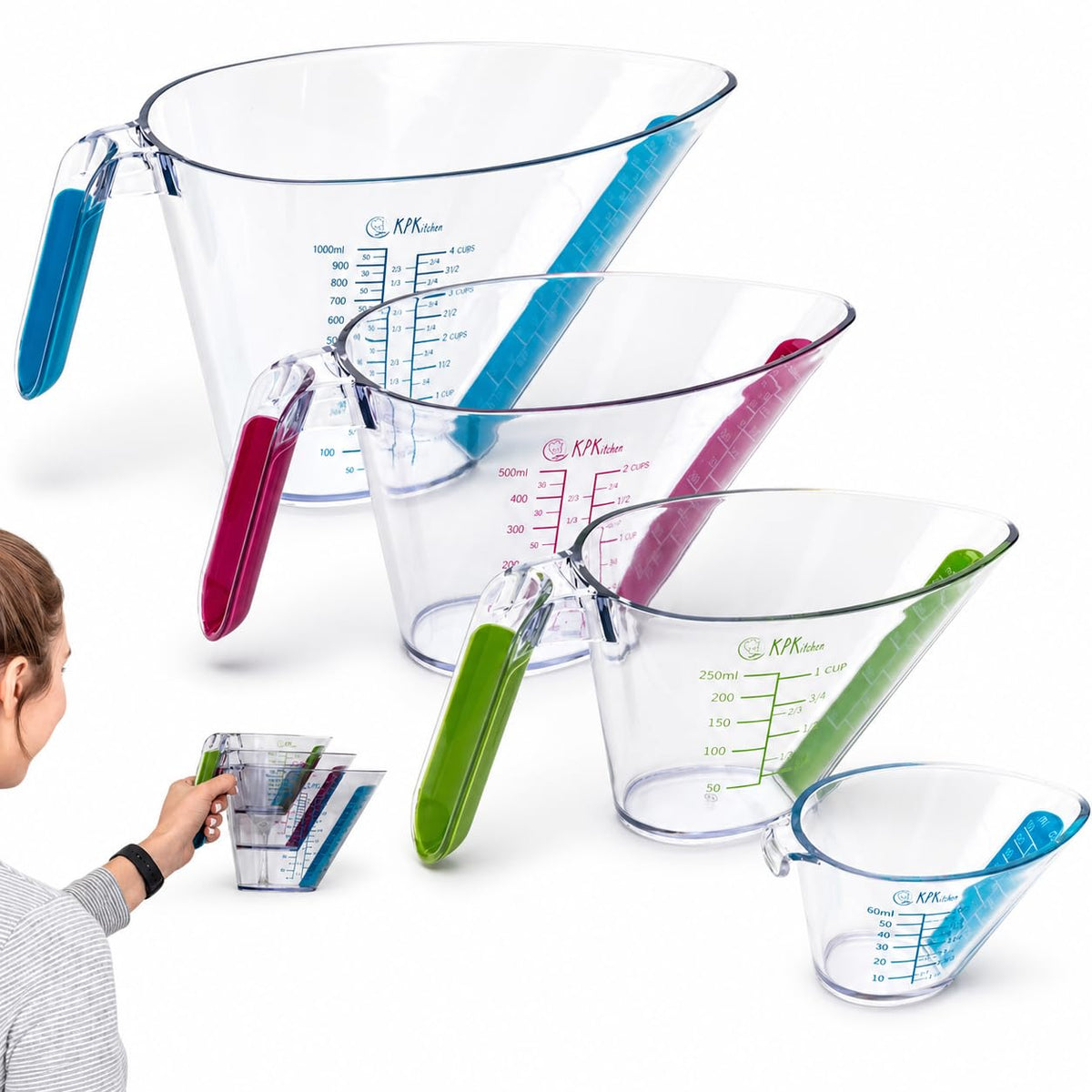 KPKitchen verre doseur face montrant design clair et bénéfice de lecture facile