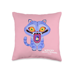 Kpop Demon Hunters coussin face avant montrant le chat dérangé, apporte style fandom