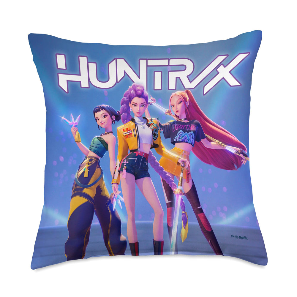 KPop Demon Hunters coussin Huntrix face avant montrant le motif officiel et accent décoratif