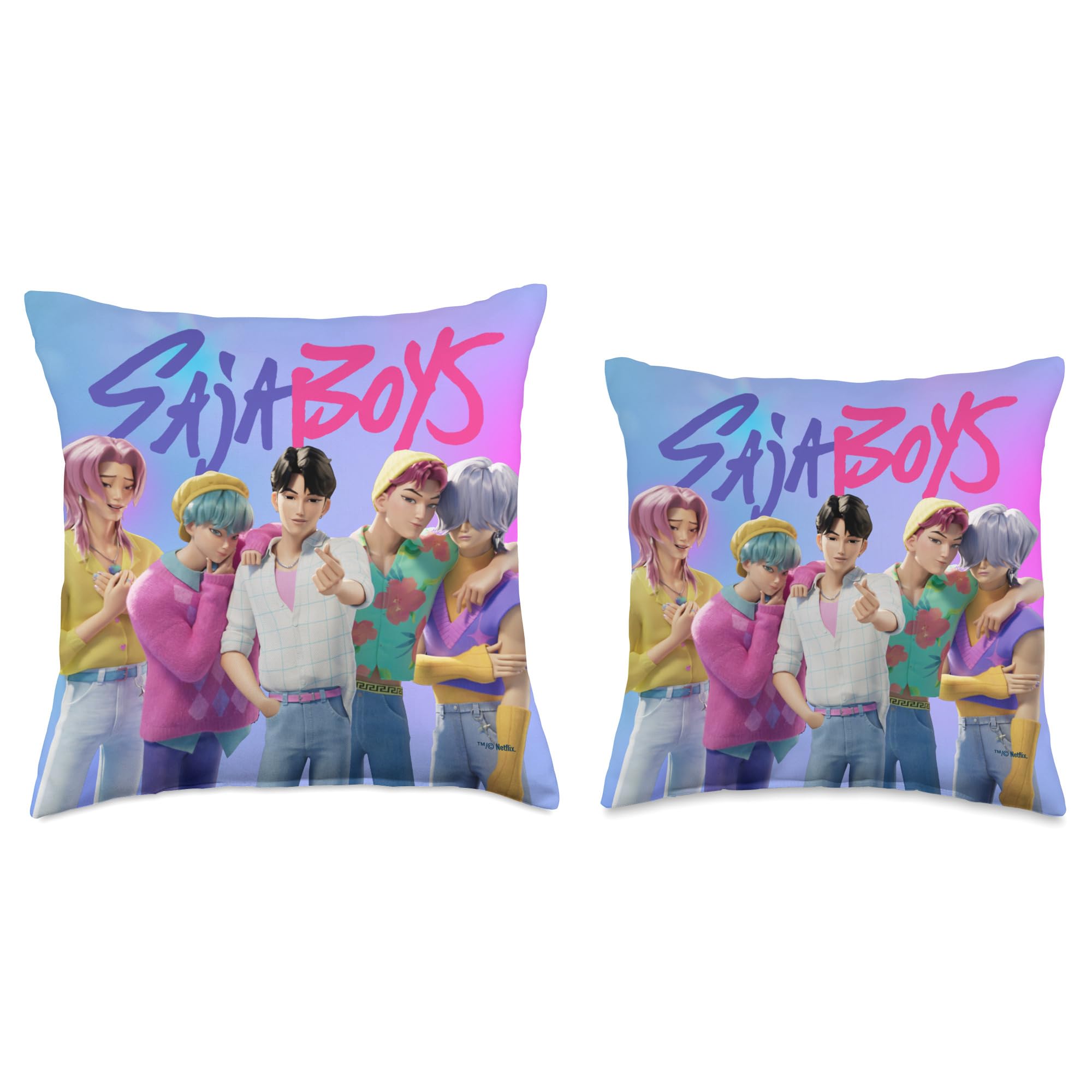 Kpop Demon Hunters coussin posé sur canapé, ambiance fan confortable et stylée