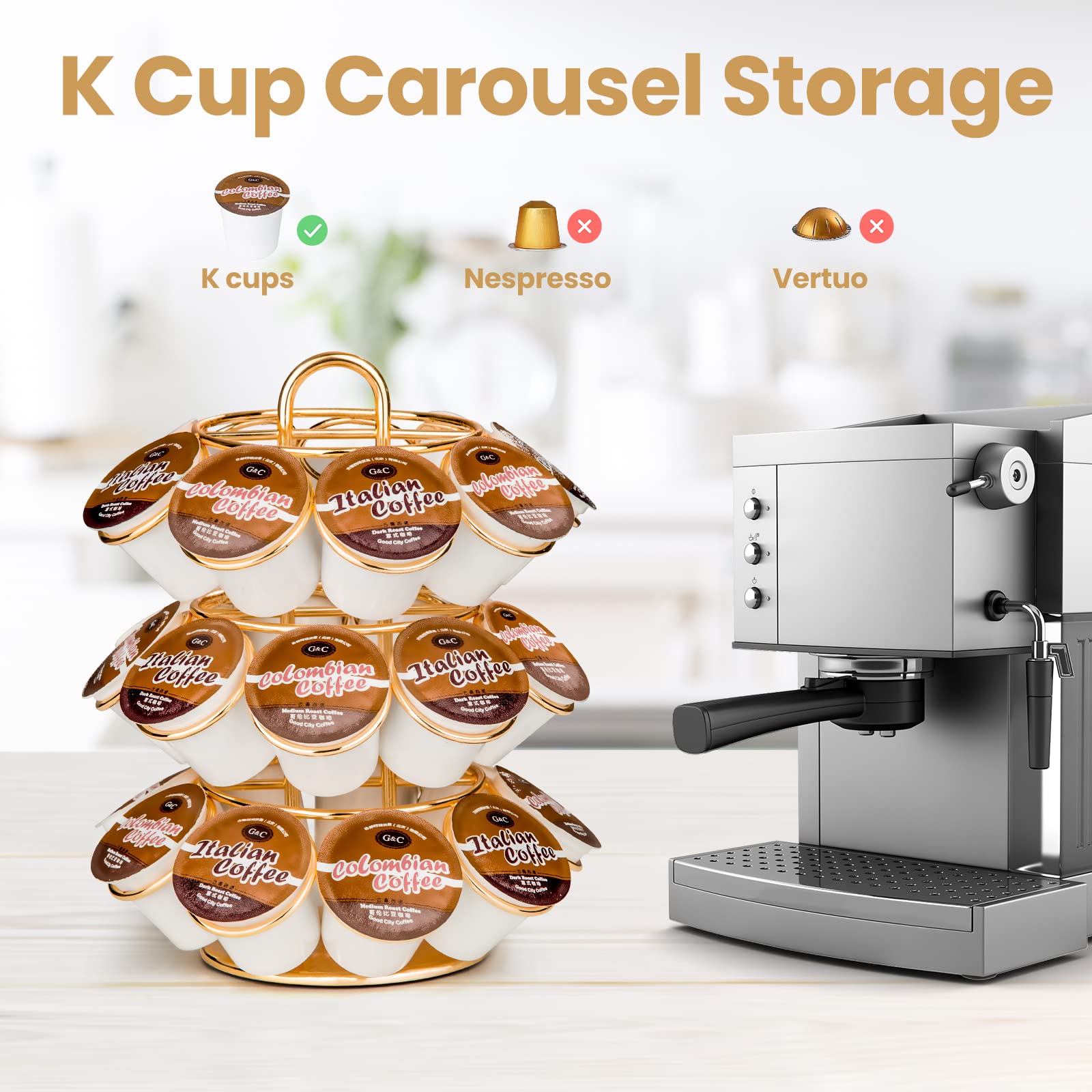 KREWEY carousel en rotation pour accès rapide aux K Cups