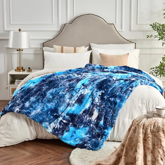 Krifey plaid oversized face avant montrant couleur tie dye bleu et confort