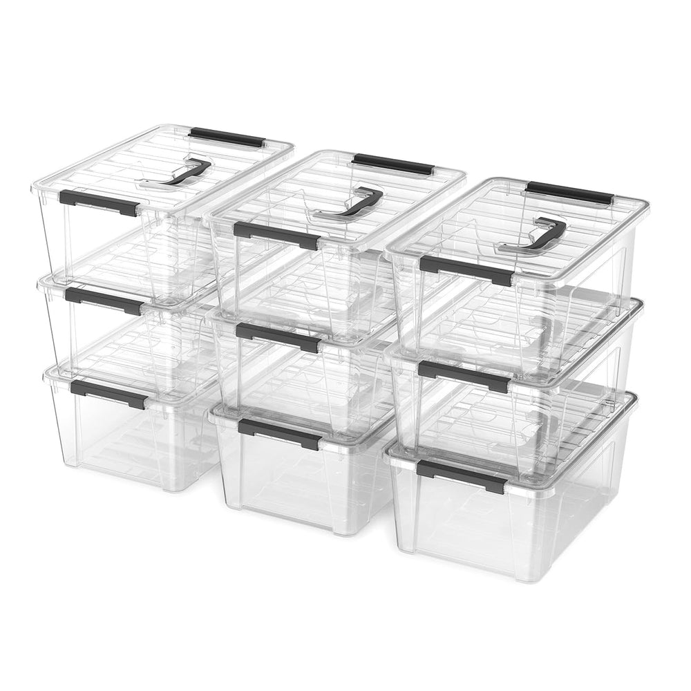 Krihan boîte vue de face montrant transparence et couvercle, facilite l'identification rapide