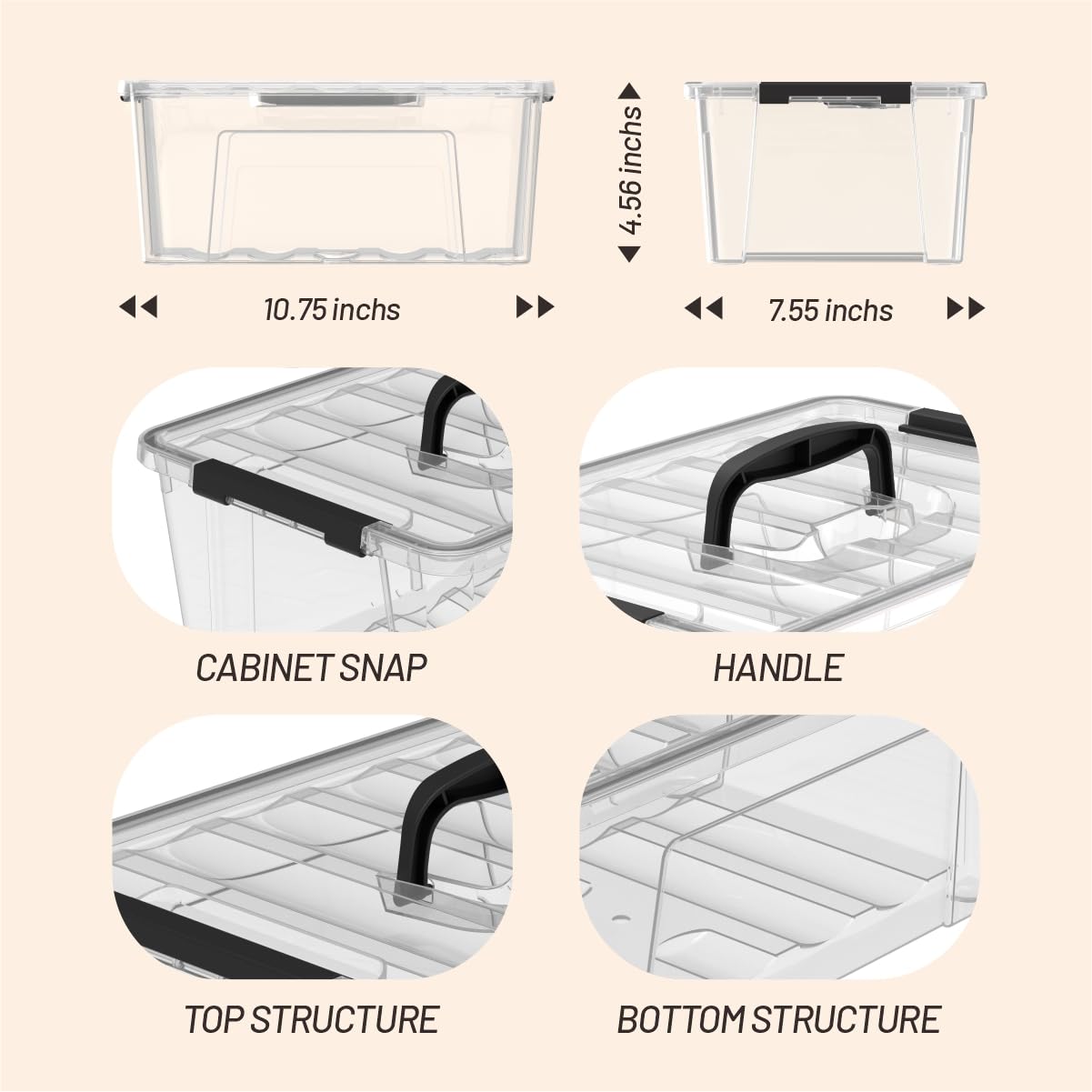 Krihan empilage stable en pile, design d'encoches pour rangement vertical sûr