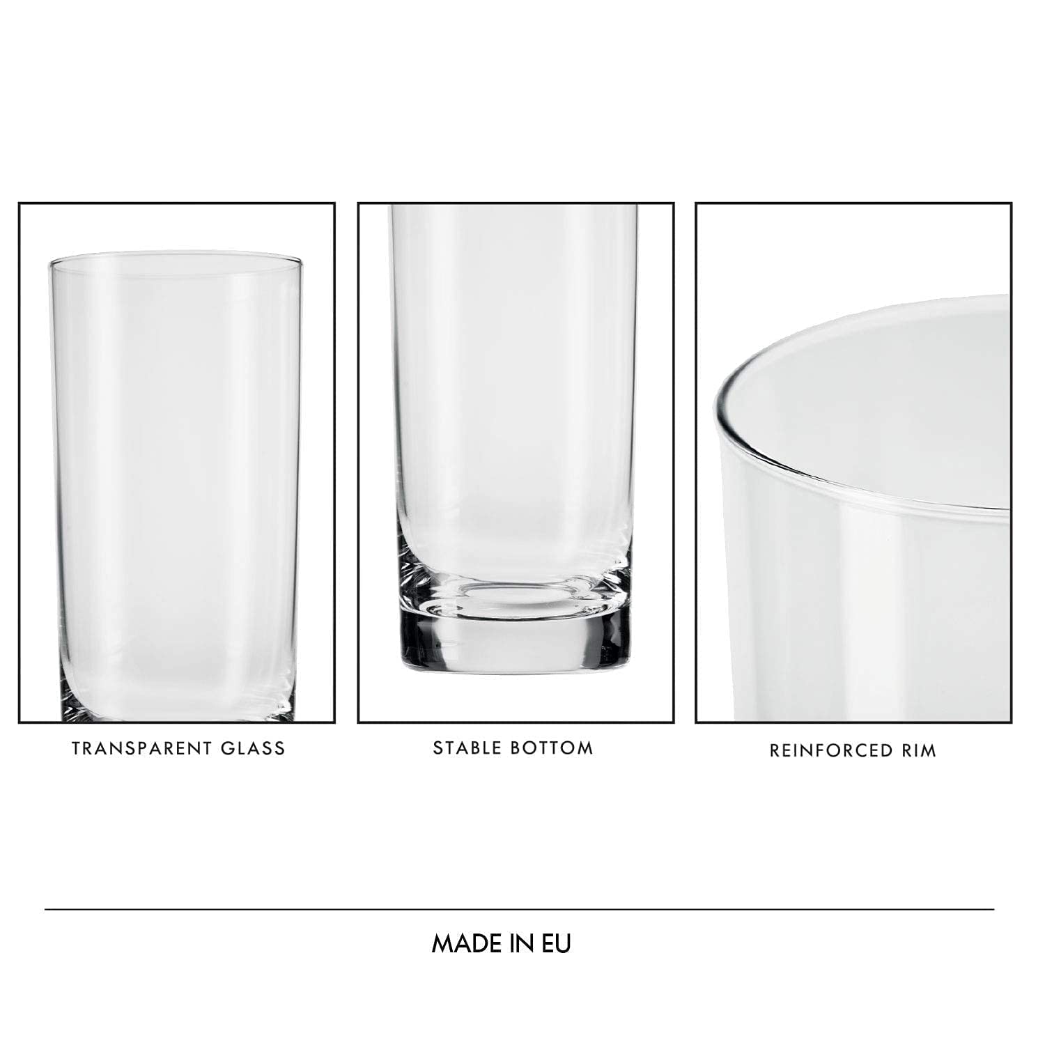 Krosno verres comparaison taille indiquant capacité pratique