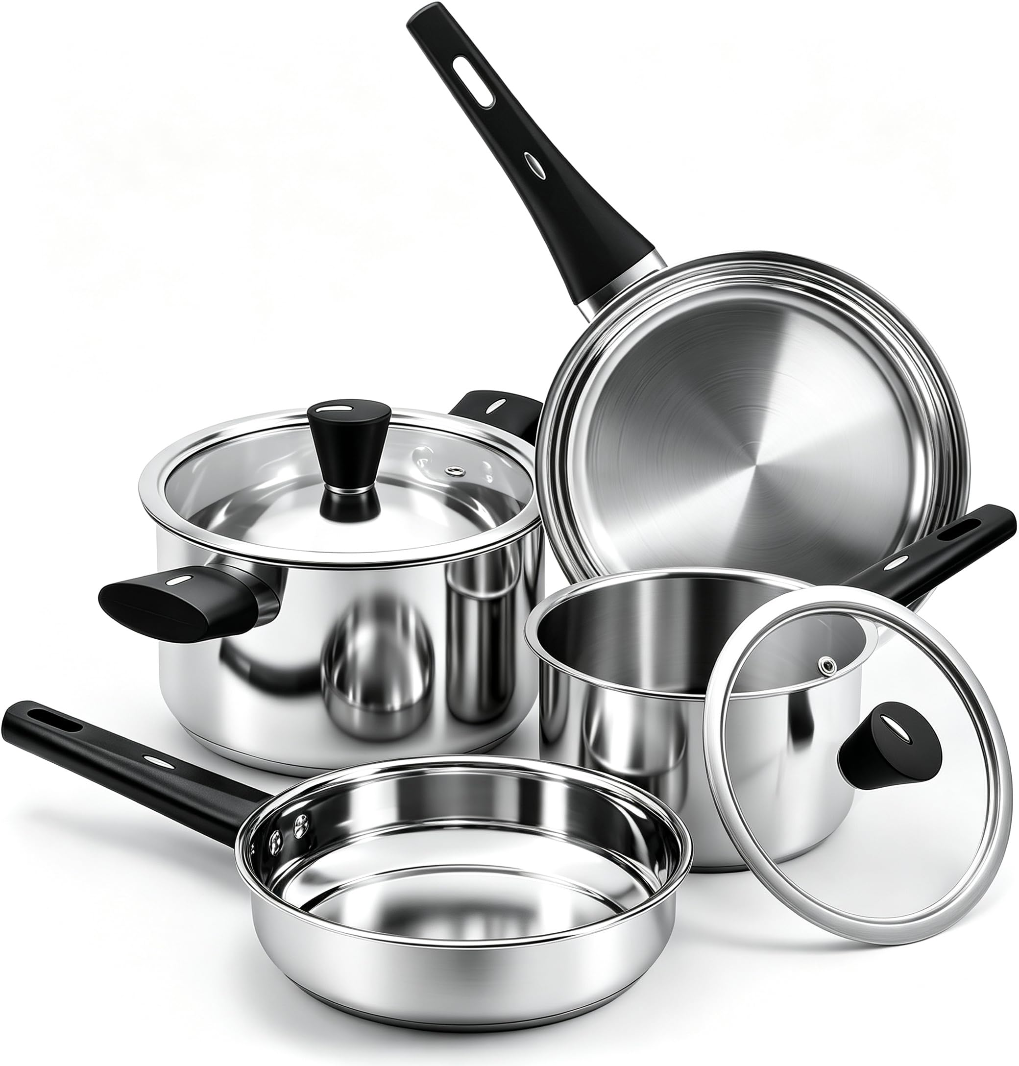 KroWallu ensemble 6 pièces vu de face montrant finition inox durable