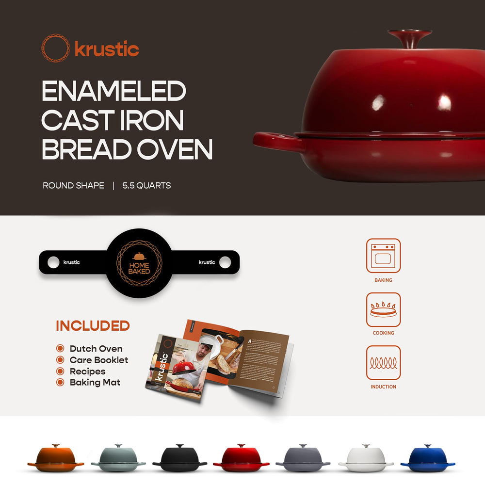 Krustic cocotte utilisée au four offrant chaleur stable pour rôtis et pains