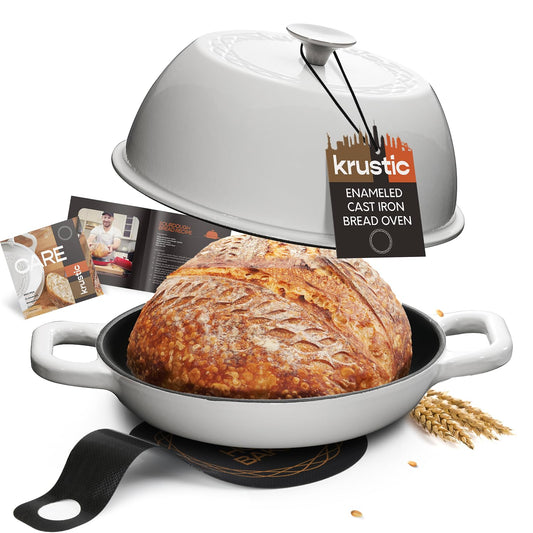 Krustic cocotte ouverte montrant capacité et finition, facile pour pain
