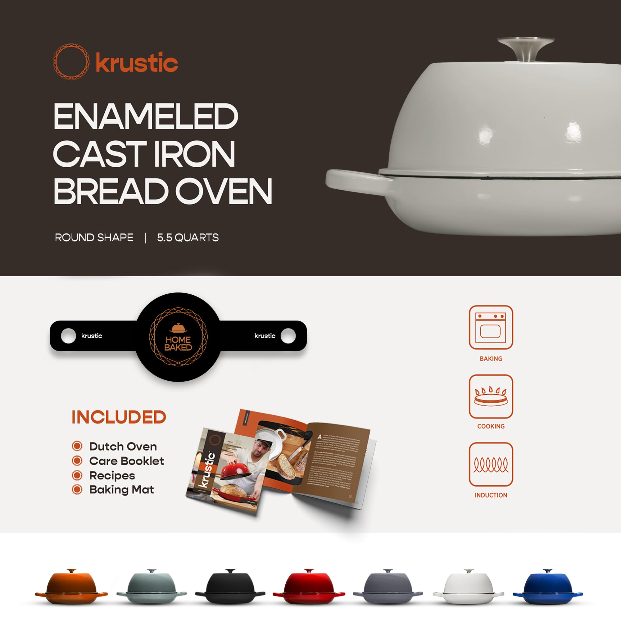 Krustic tapis silicone antiadhésif inclus, évite le papier cuisson