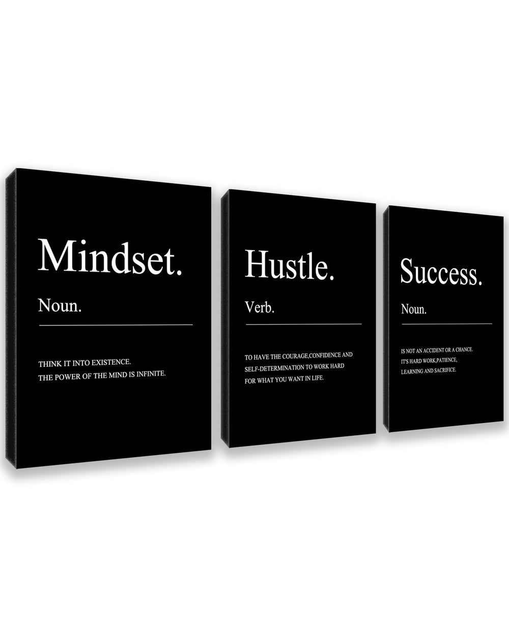 Kuiluuye triptyque face avant montrant message motivant et impact visuel