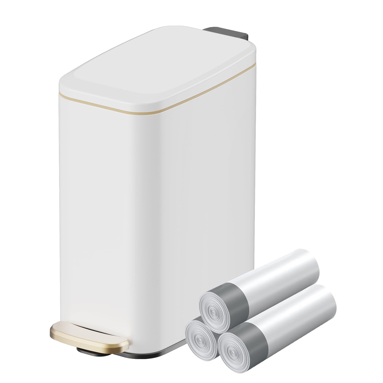 KUK poubelle devant blanc design compact et gain de place