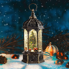 Kukuzon globe lanterne face avant montrant le train et l'ambiance festive