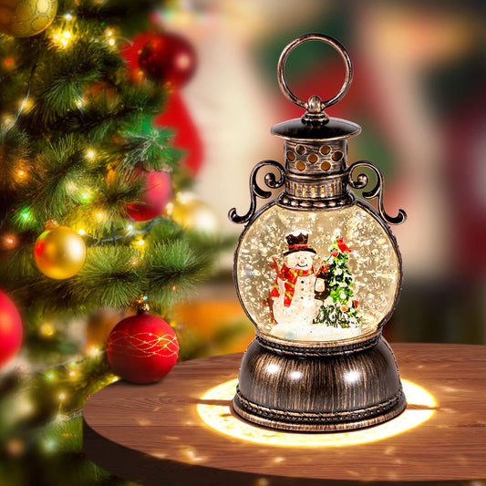 Kukuzon lanterne vintage frontale montrant décoration de Noël, crée ambiance chaleureuse