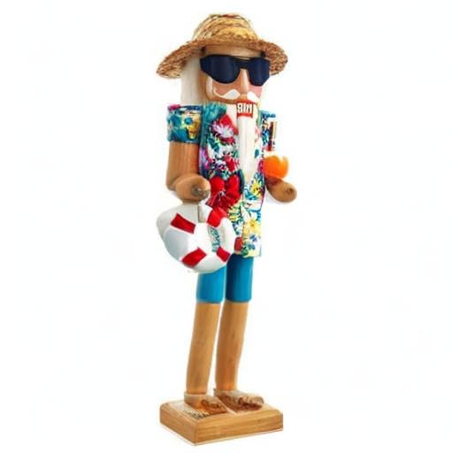 Kurt Adler Beach Santa photo d'échelle montrant taille 38 cm et visibilité