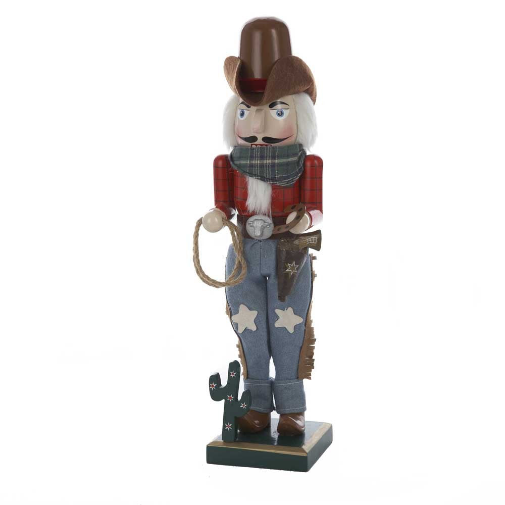 Kurt S. Adler nutcracker en cow-boy face avant montrant silhouette décorative