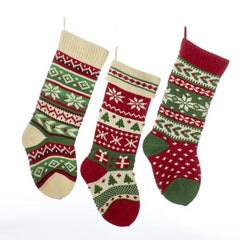 Kurt S. Adler bas de Noël tricot avant montre couleurs et motif, idéal pour décoration