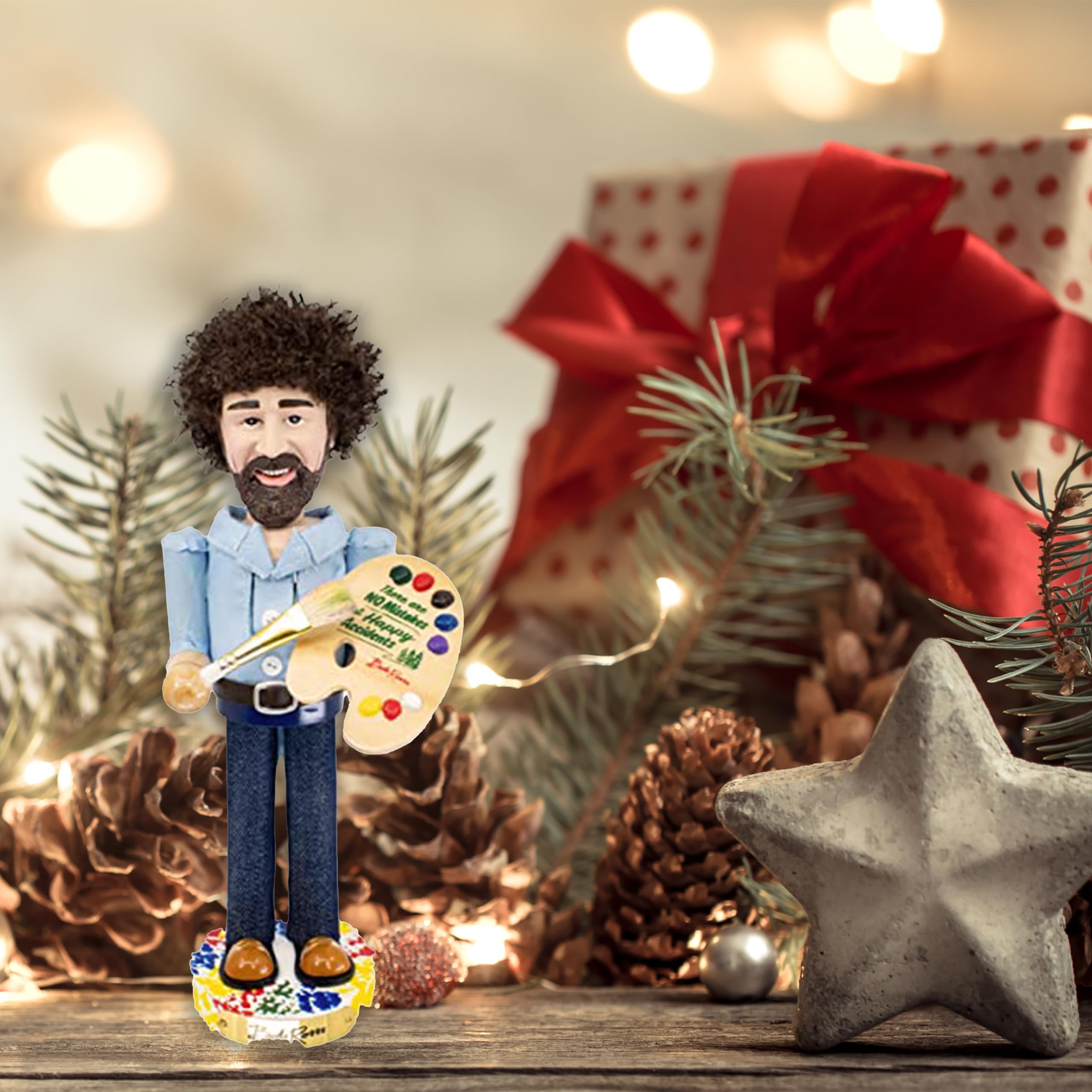 Kurt S. Adler Bob Ross en situation sur une étagère, crée une ambiance artistique