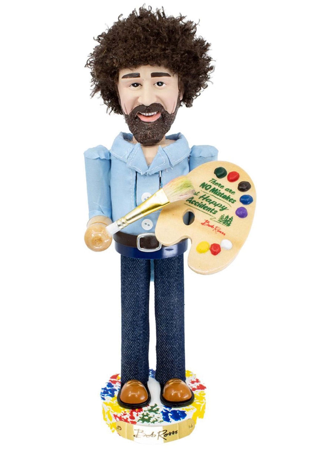 Kurt S. Adler casse-noisette Bob Ross face, décoration festive colorée