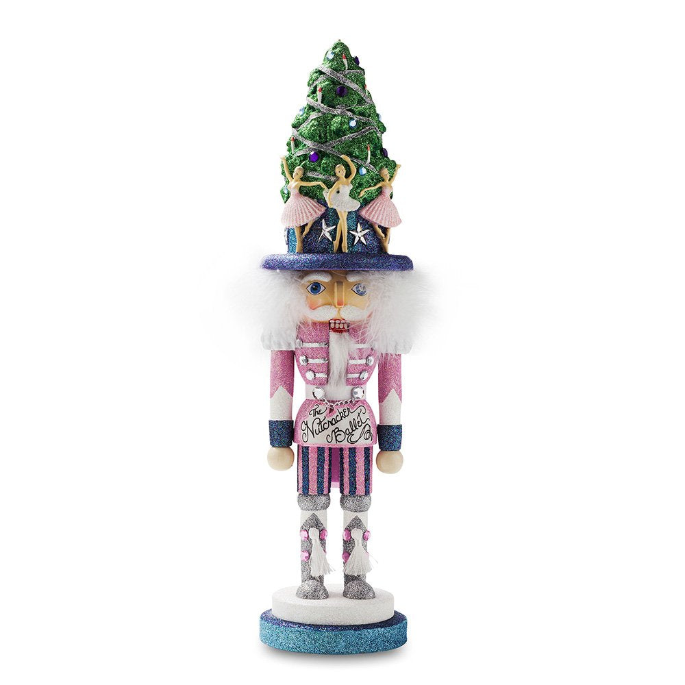 Kurt S. Adler gros plan costume rose et argent mettant en valeur détails