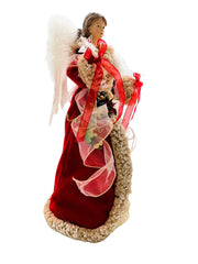 Kurt S. Adler détail robe rouge et ivoire ajoutant charme classique