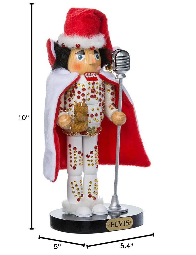 Kurt S. Adler Elvis posé sous sapin en décoration festive, crée ambiance musicale