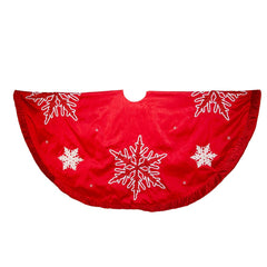Kurt S. Adler jupe de sapin rouge face montrant couverture complète et élégance