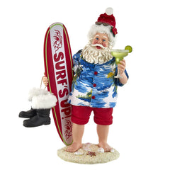 Kurt S. Adler vue de face montrant Père Noël surf design et décoratif