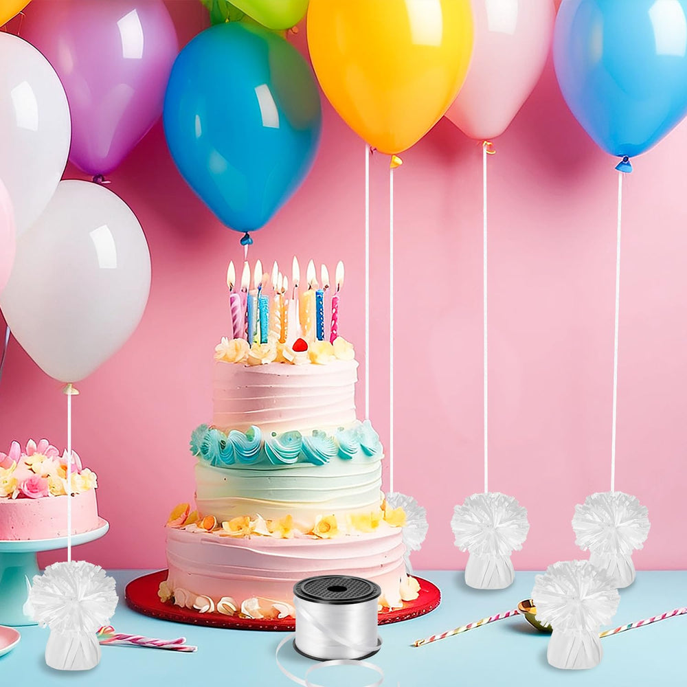 KVCSYAW rouleau de ruban froncé blanc facilitant fixation soignée des ballons