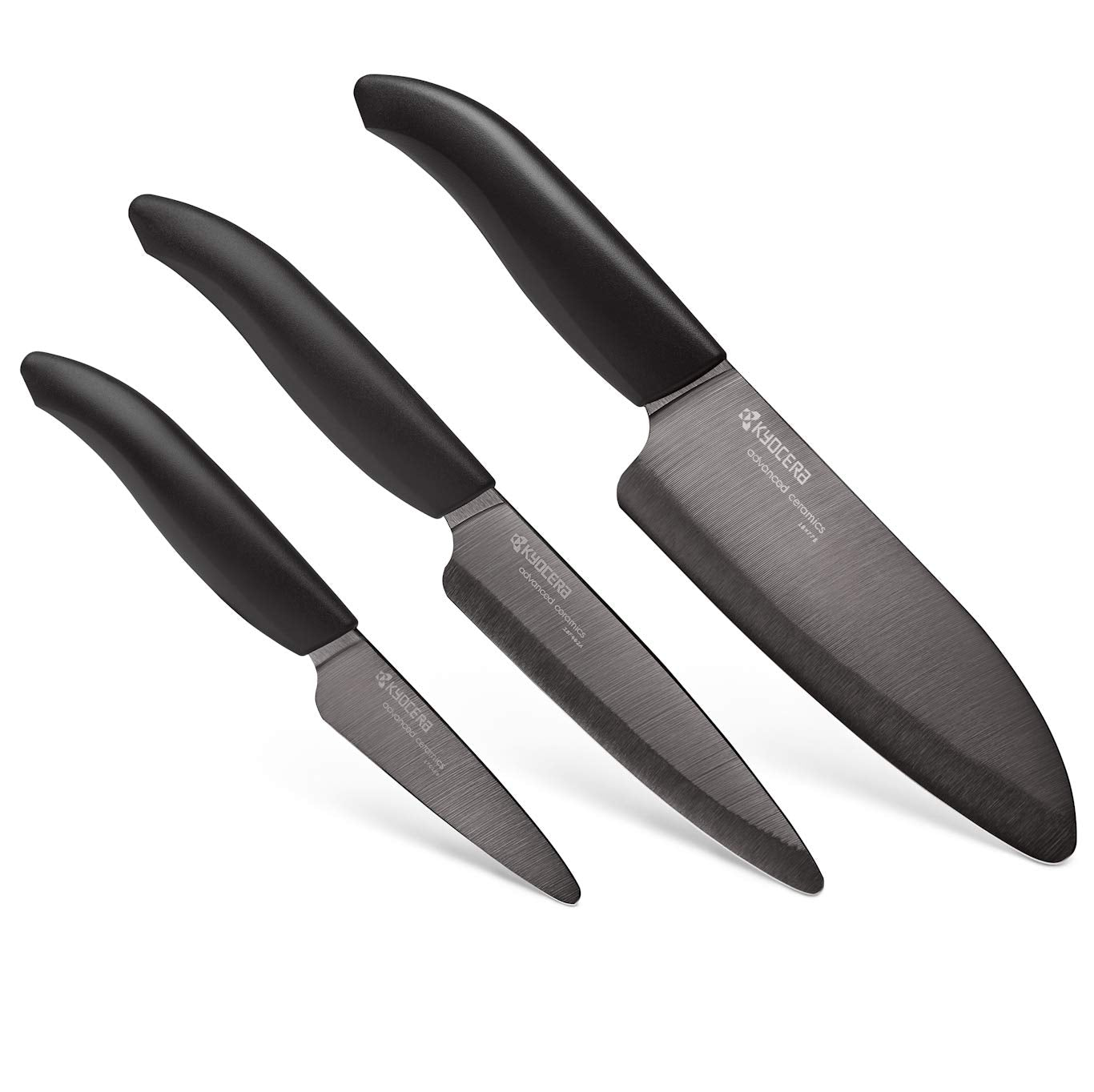 KYOCERA face du pack noir montrant les trois couteaux, design professionnel