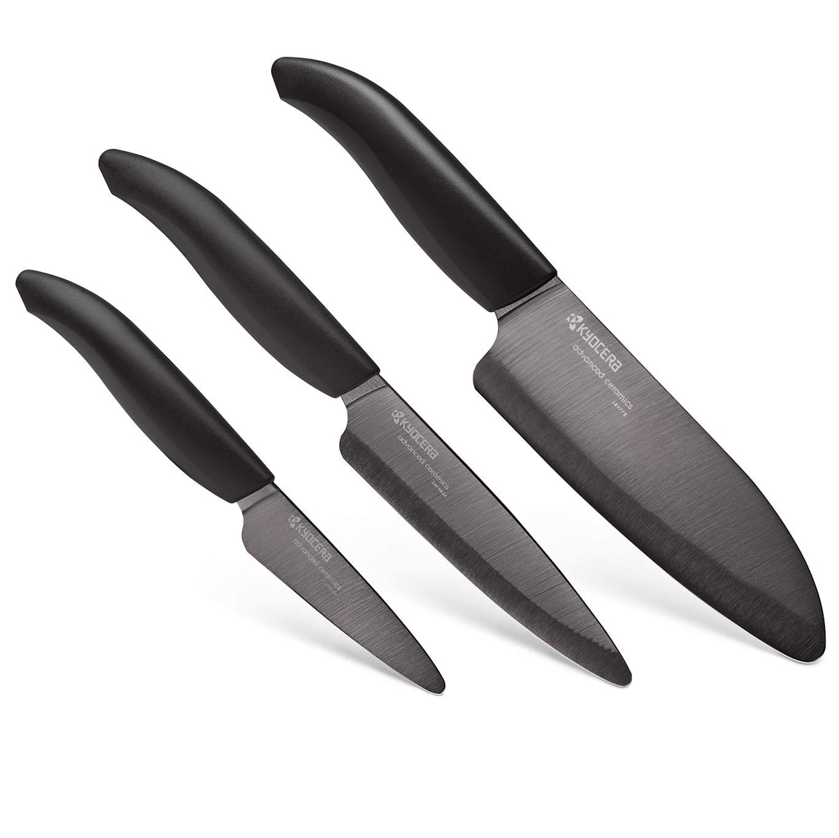 KYOCERA face du pack noir montrant les trois couteaux, design professionnel