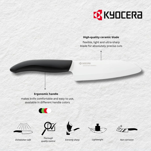 KYOCERA couteau chef 15 cm face montrant coupe précise et contrôle