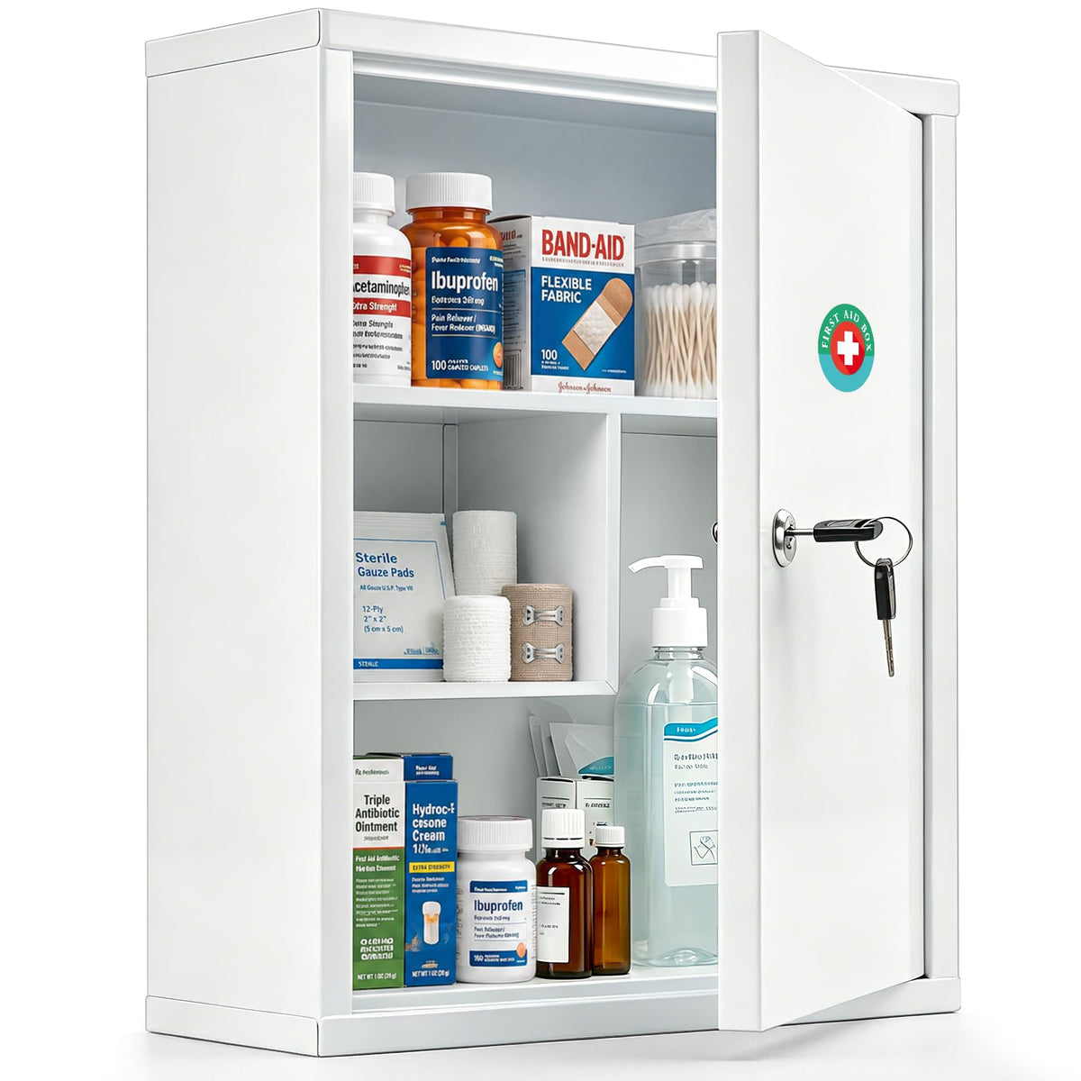 KYODOLED armoire face ouverte montrant rangement sécurisé