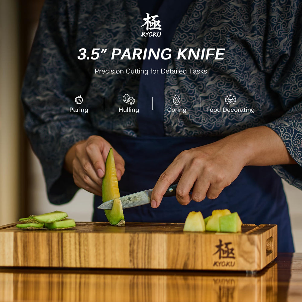 KYOKU gros plan damas VG-10 mettant en valeur motif et durabilité