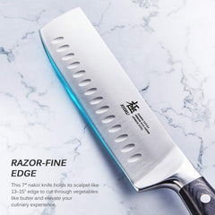 KYOKU manche pakkawood avec rivet mosaïque offrant confort et robustesse