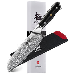 KYOKU Santoku face avant avec emballage protecteur, robustesse et style