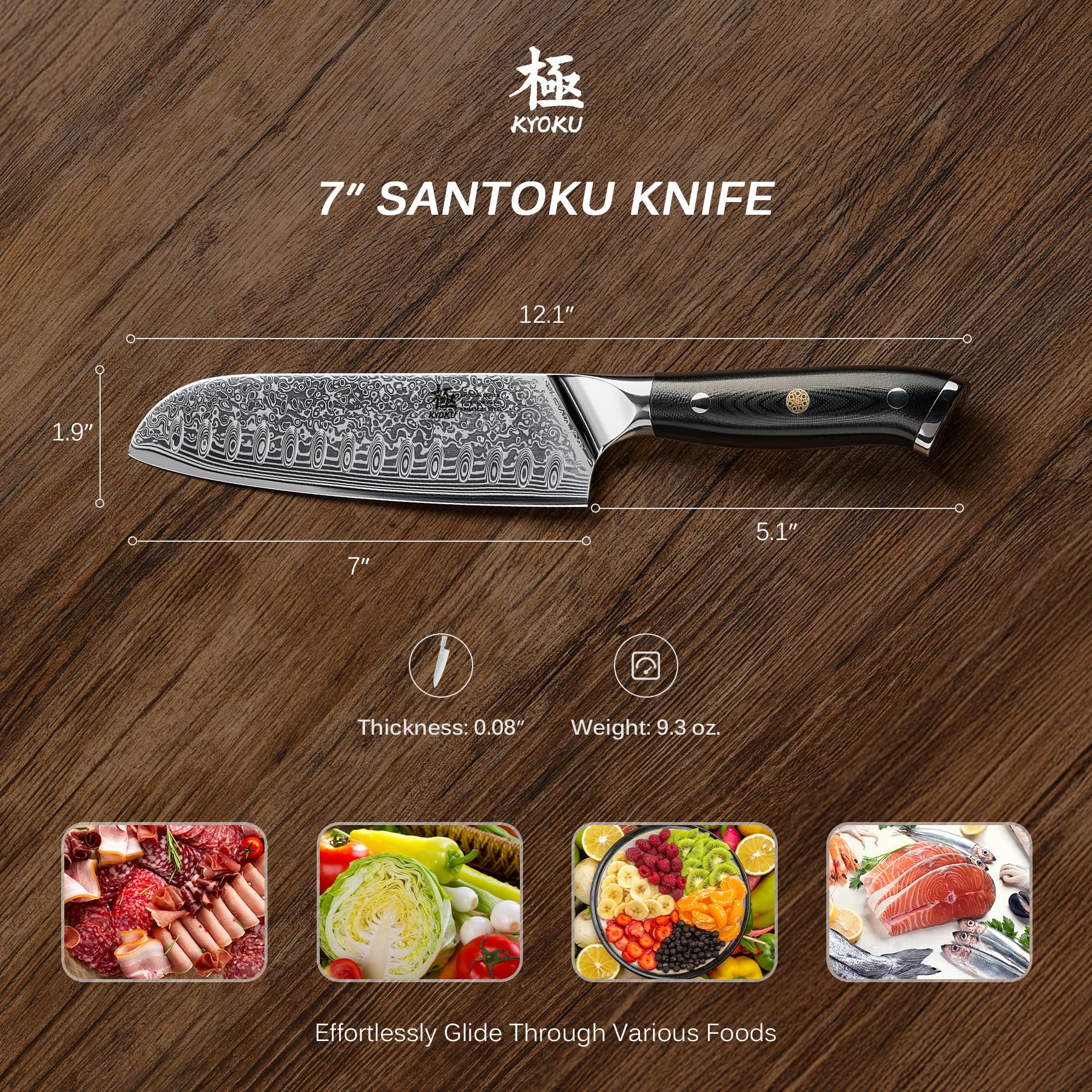 KYOKU couteau en action découpant légumes pour efficacité