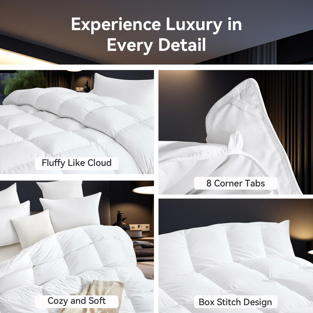 L LOVSOUL couette posée sur lit, apparence luxueuse et accueillante