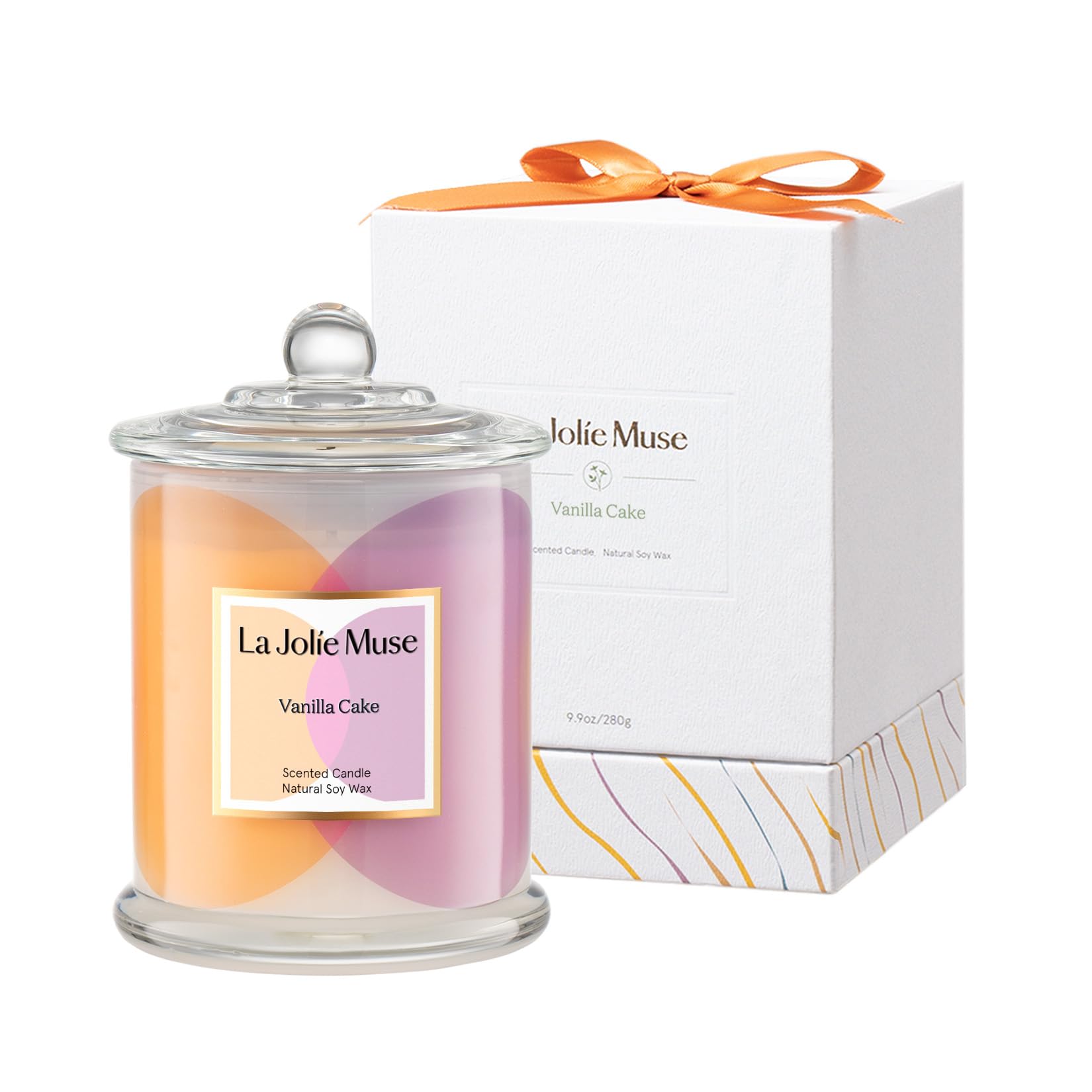 LA JOLIE MUSE bougie vanille face décor couleur, ajoute style et parfum
