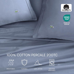 Lacoste deux taies d'oreiller assorties, look coordonné et net