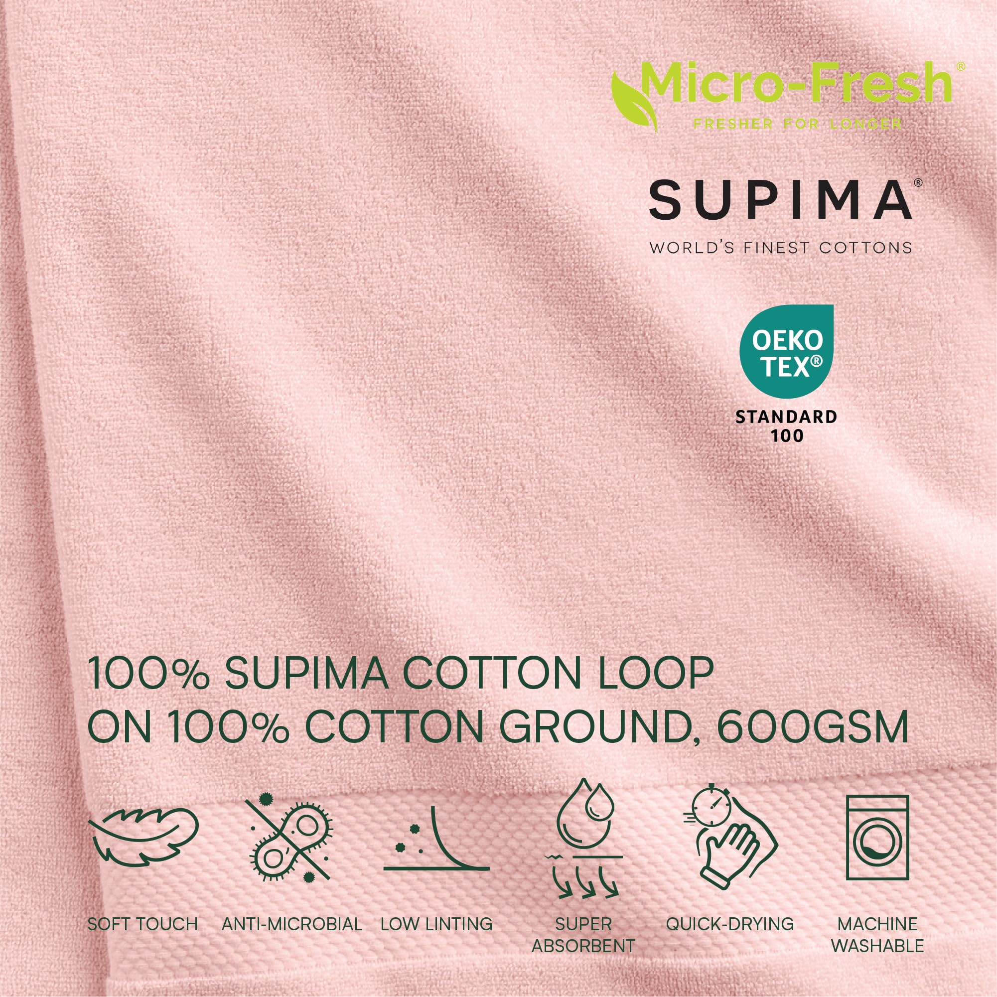 Gros plan des boucles en coton Supima Lacoste pour une absorption optimale