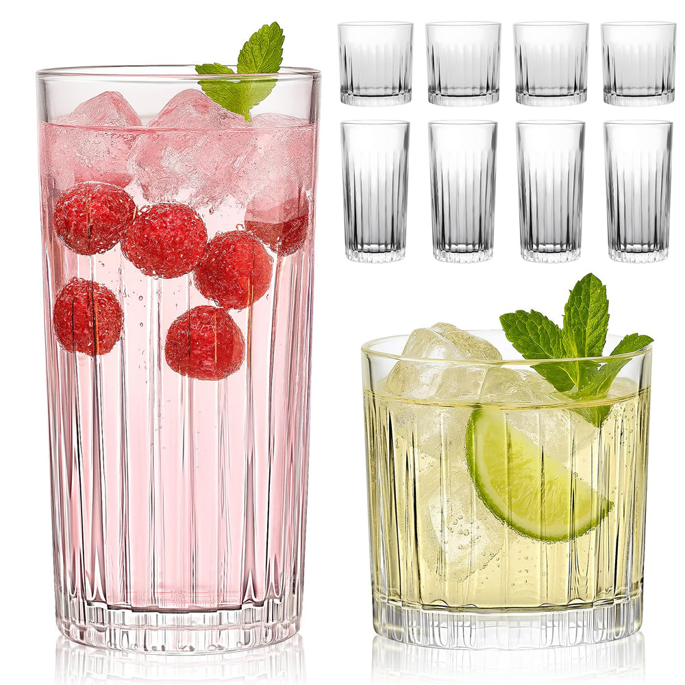 Laerjin coffret de 8 verres devant emballage, parfait pour cadeaux