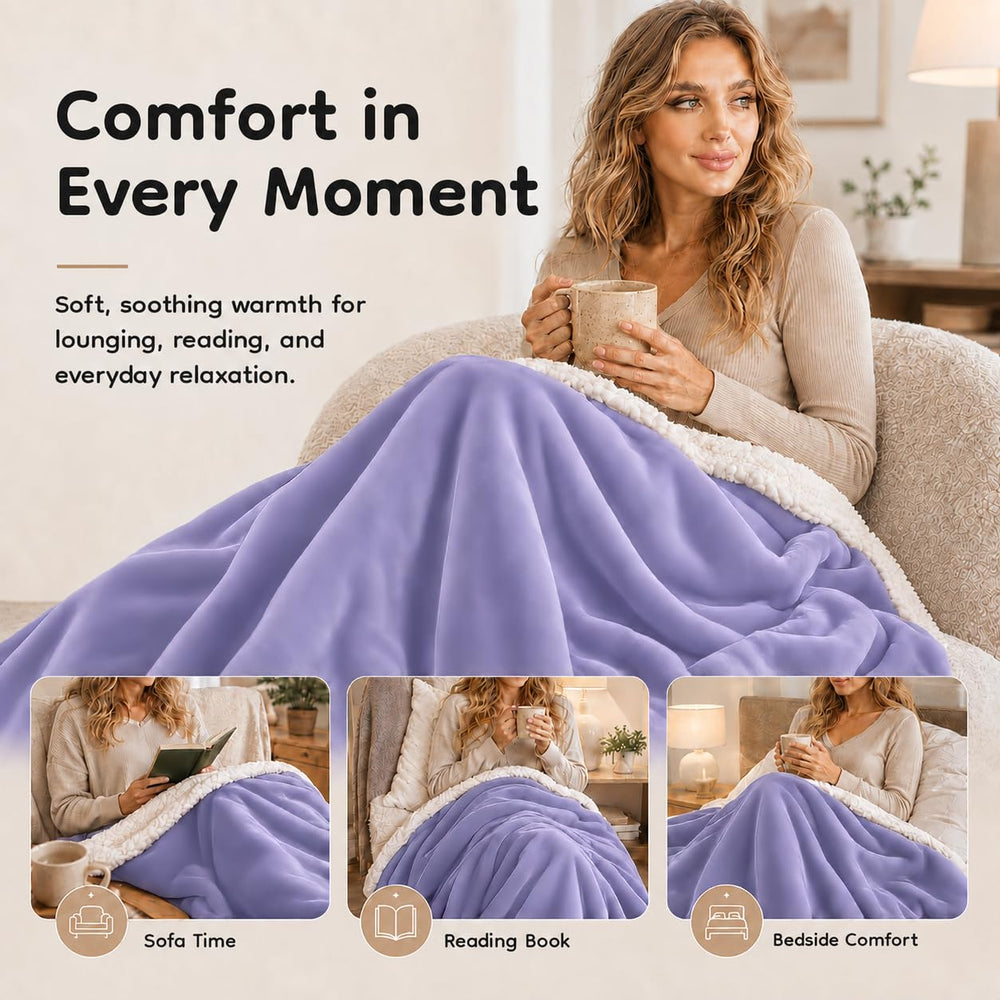 LaffyLo couverture utilisée sur canapé pour soirées confortables à deux