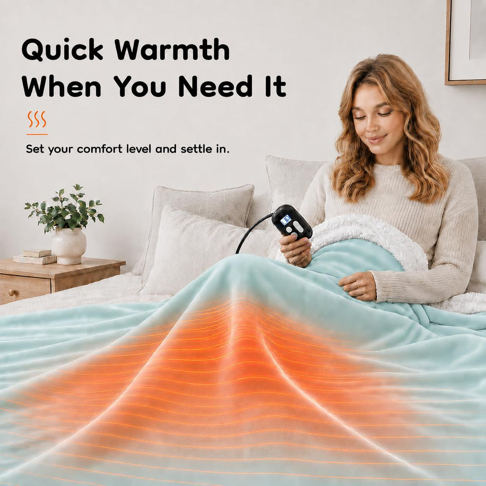 LaffyLo couverture étalée sur lit full démontrant couverture généreuse et confort