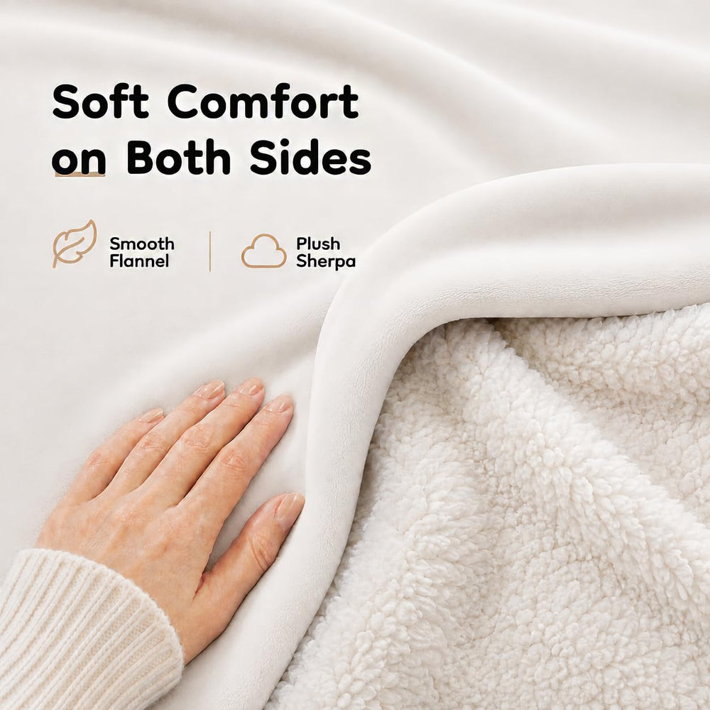 LaffyLo étendu sur lit double montrant couverture intégrale