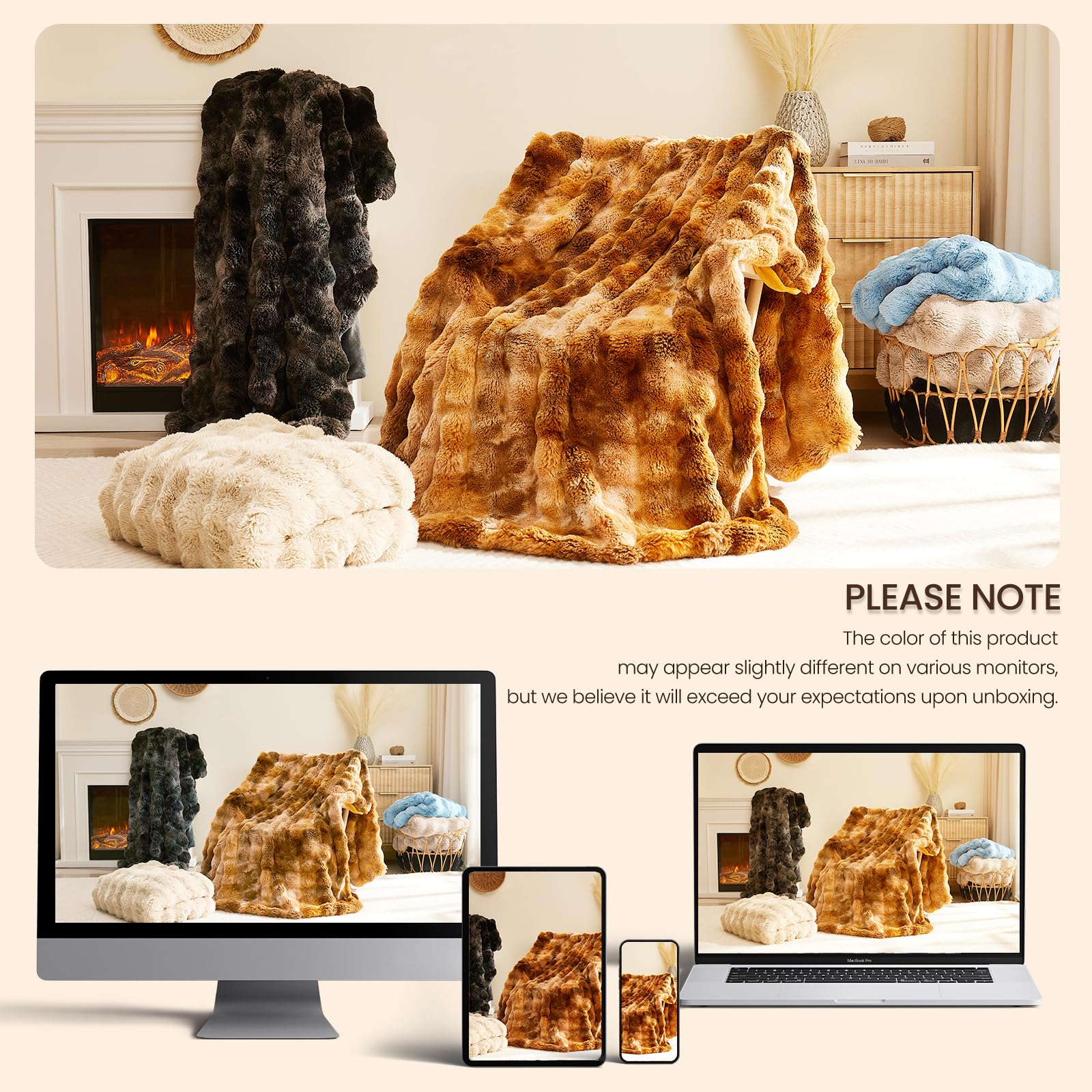 L'AGRATY plaid emballé prêt à offrir, cadeau chaleureux