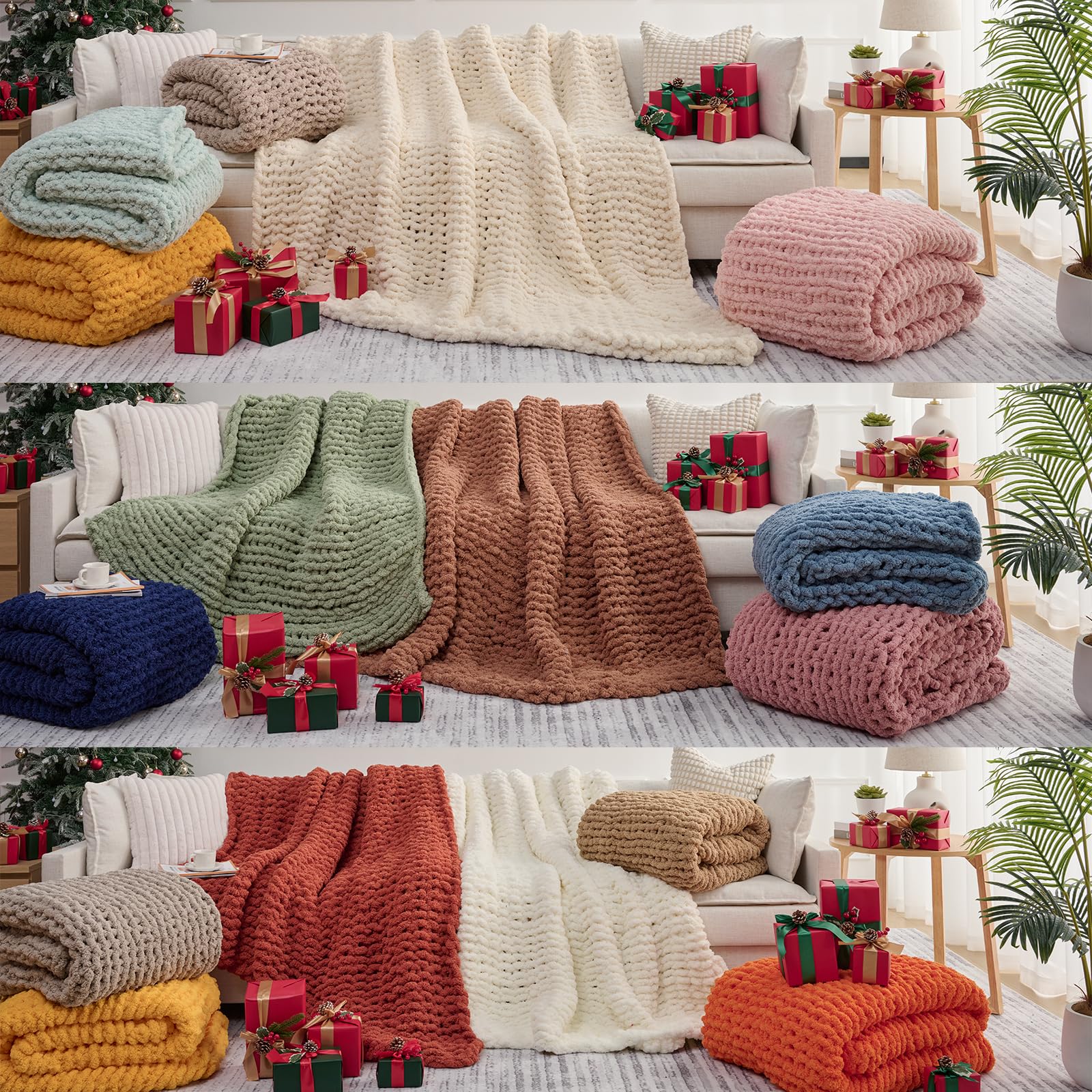 L'AGRATY main effleurant la texture du plaid, sensation douce confirmée