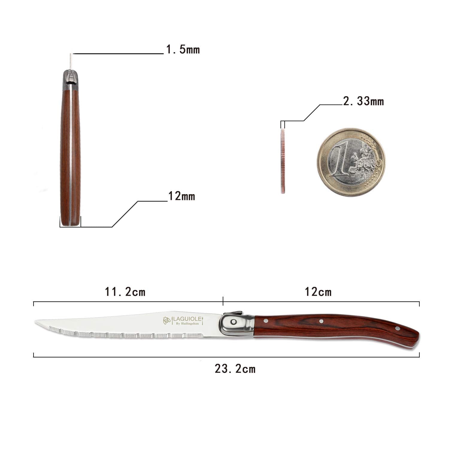 Laguiole by Hailingshan gros plan lame dentelée pour coupes nettes